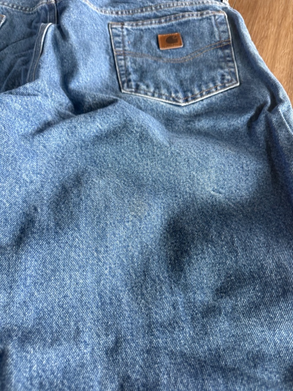Carhartt Men's Relaxed Light Blue Denim Work Jeans- flannel lined 38x32 - Picture 5 of 6
